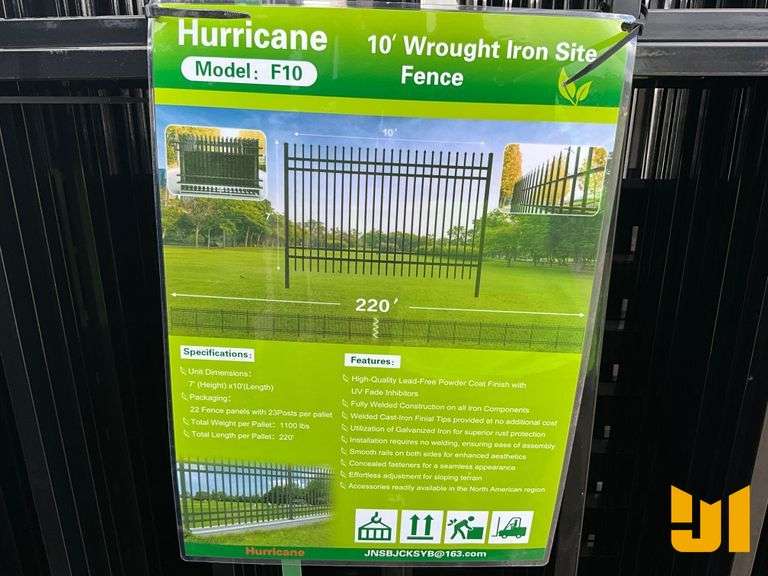 10’ HURRICANE WROUGHT IRON SITE FENCE