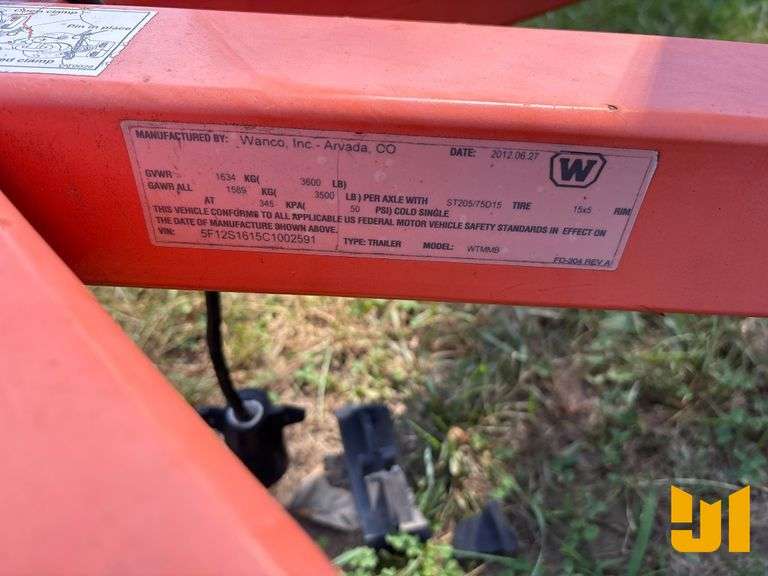 2012 WANCO WTMMB SOLAR MESSAGE BOARD SN: 5F12S1615C1002591