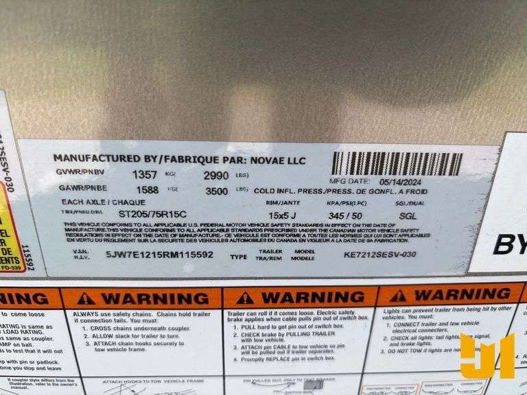UNUSED 2024 CARGO EXPRESS TRAILERS CARGO EXPRESS TRAILERS ENCLOSED TRAILER 6'X12' VIN: 5JW7E1215RM11