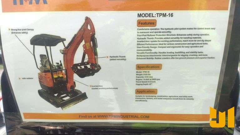 UNUSED 2025 TPM TPM-16 MINI EXCAVATOR SN: TPM162506693