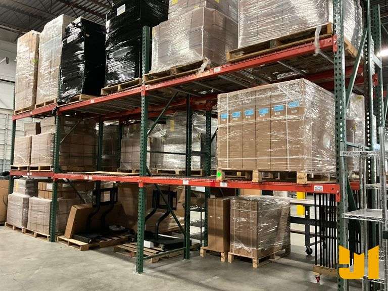 LOT OF PALLET RACKING TO INCLUDE: QTY OF (4) 144”H