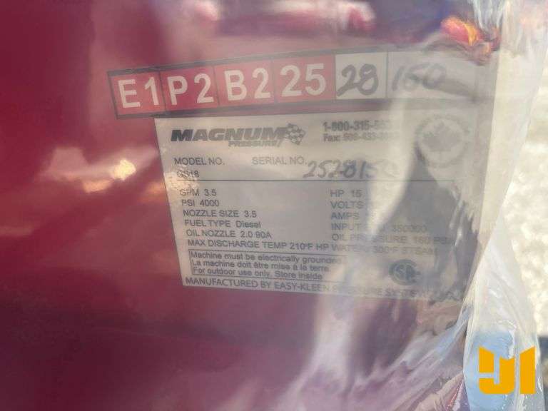 UNUSED 2025 EASY-KLEEN MAGNUM GOLD 4000 SERIES PRESSURE WASHER SN: 2528150