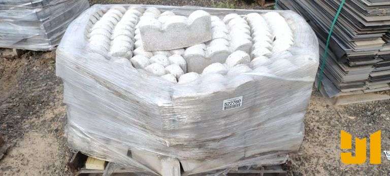 PALLET OF HALF ROUND DECORATIVE BRICKS