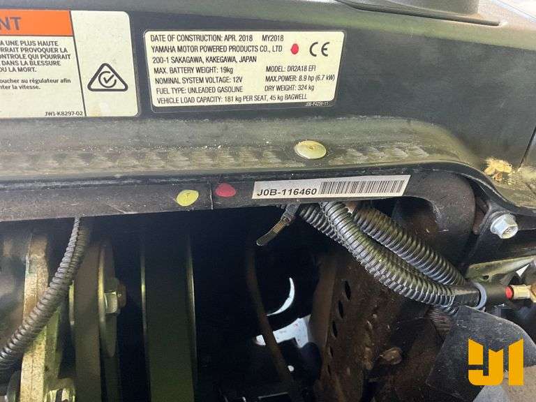 2018 YAMAHA DR2A18 EFI GOLF CART SN: J0B-116460
