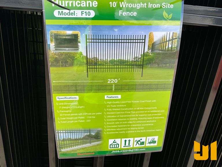 10’ HURRICANE WROUGHT IRON SITE FENCE