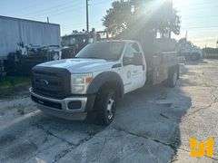 2012 FORD F-450 SINGLE AXLE REGULAR CAB FLATBED TRUCK VIN: 1FDUF4GY1CEB79462