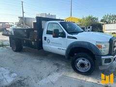 2012 FORD F-450 SINGLE AXLE REGULAR CAB FLATBED TRUCK VIN: 1FDUF4GY1CEB79462