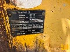 2014 KOMATSU PC45MR-3 MINI EXCAVATOR SN: KMTPC207E04006803