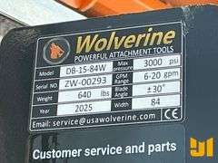 UNUSED 2025 WOLVERINE DB-15-84W HYDRAULIC TILT PLOW 84 INCH SN: ZW-00293