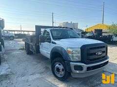 2012 FORD F-450 SINGLE AXLE REGULAR CAB FLATBED TRUCK VIN: 1FDUF4GY1CEB79462