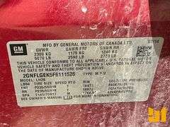 2015 CHEVROLET EQUINOX LT VIN: 2GNFLGEK5F6111526 AWD