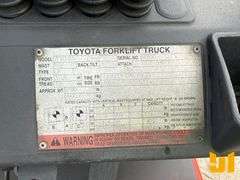 2004 TOYOTA 7FGCU15 1700 CUSHION TIRE FORKLIFT SN: 66430
