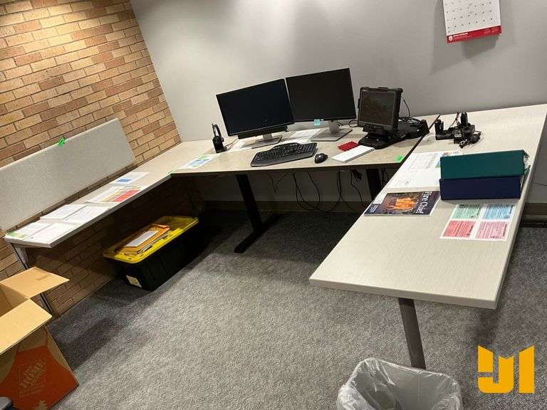 OFFICE DESKS, CABINET, WALL MOUNT CABINETS, TABLES, CHAIRS, WALL ITEMS, VIZIO TV
