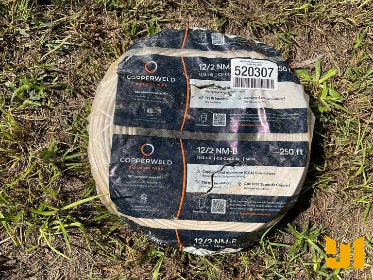 ROLL OF 250’ 12/2 NM-B COPPER-CLAD ALUMINUM WIRE