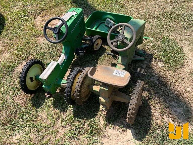 QTY OF 2 PEDAL CAR TOYS, MISSING PARTS & METAL