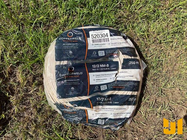 ROLL OF 250’ 12/2 NM-B COPPER-CLAD ALUMINUM WIRE