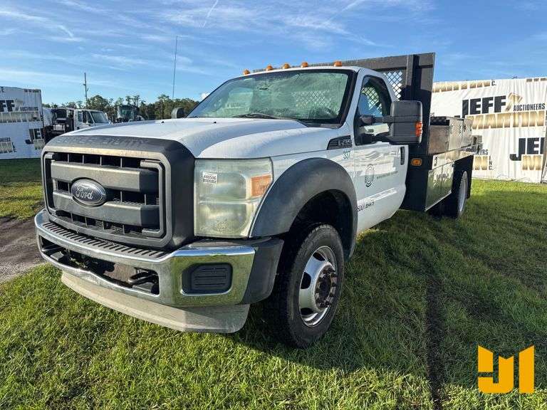 2012 FORD F-450 SINGLE AXLE REGULAR CAB FLATBED TRUCK VIN: 1FDUF4GY1CEB79462