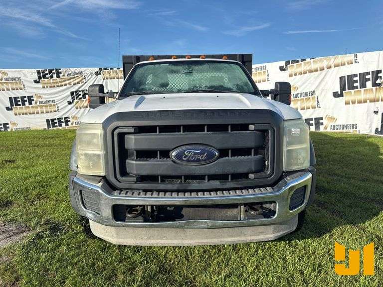 2012 FORD F-450 SINGLE AXLE REGULAR CAB FLATBED TRUCK VIN: 1FDUF4GY1CEB79462