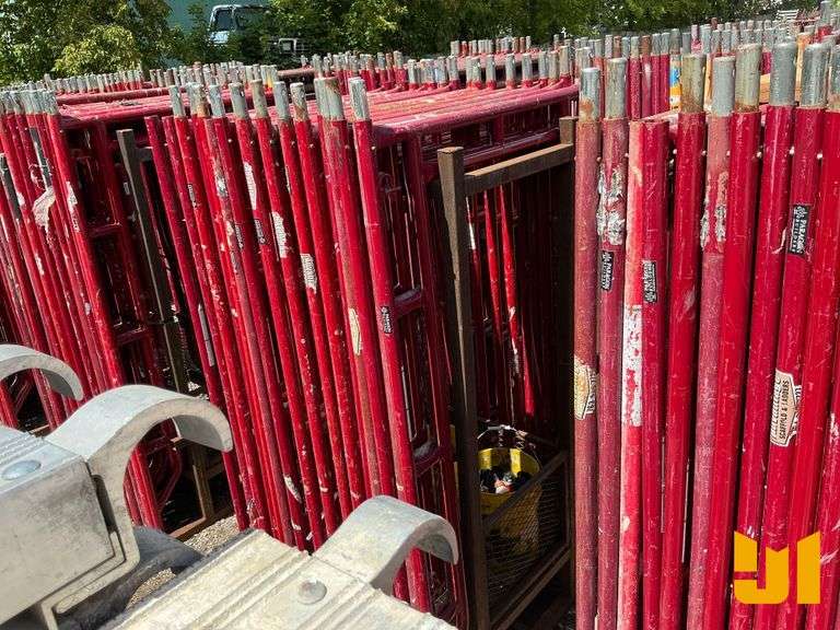 (18) 3’ 6” X 6’ 7” WALK THRU SCAFFOLD FRAMES W/ (18) 10’ CROSS BRACES