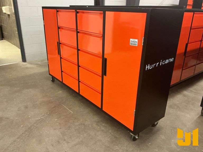 UNUSED HURRICANE ROLLING TOOL BOX, 10 DRAWER, 2 COMPARTMENT, 77”W X 49”H