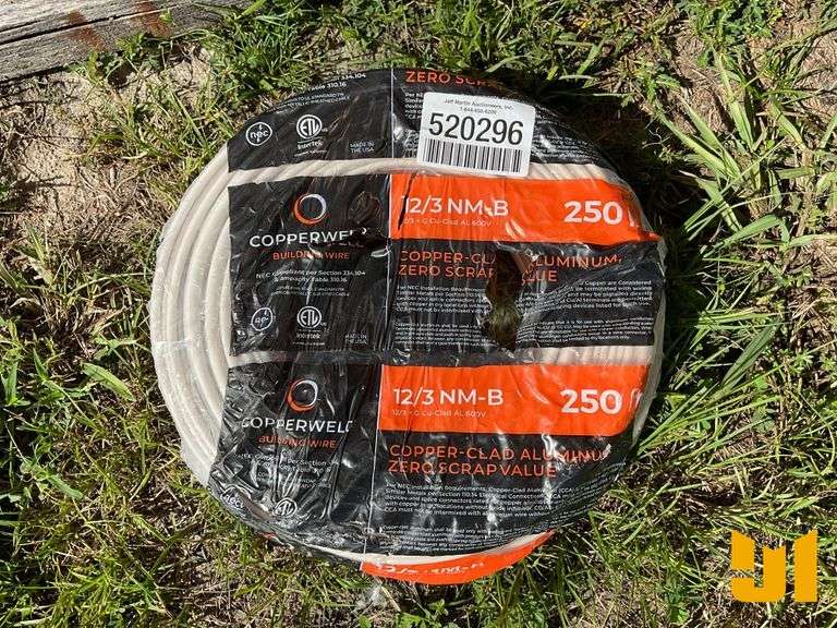 ROLL OF 250’ 12/3 NM-B COPPER-CLAD ALUMINUM WIRE
