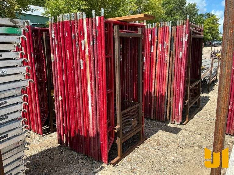 (24) 3’ 6” X 6’ 7” WALK THRU SCAFFOLD FRAMES W/ (24) 10’ CROSS BRACES