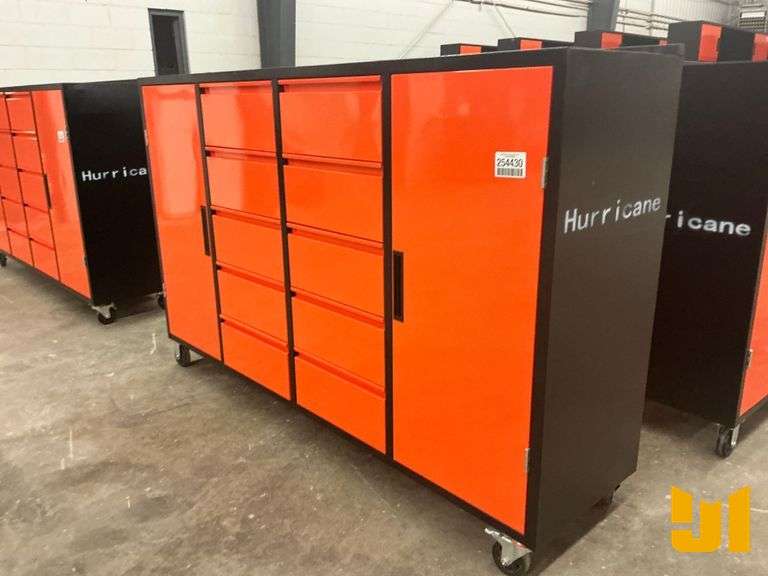 UNUSED HURRICANE ROLLING TOOL BOX, 10 DRAWER, 2 COMPARTMENT, 77”W X 49”H
