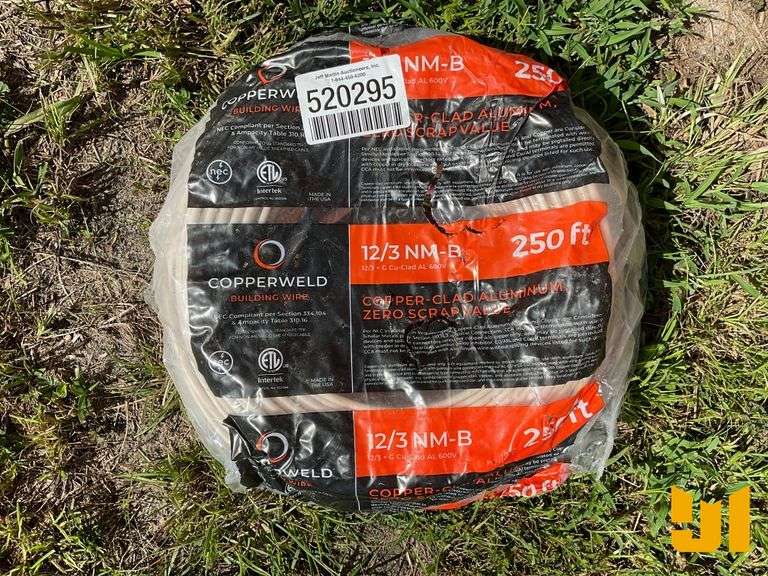 ROLL OF 250’ 12/3 NM-B COPPER-CLAD ALUMINUM WIRE