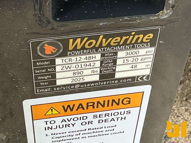 UNUSED 2025 WOLVERINE TCR-12-48H TRENCHER SN: ZW-01942
