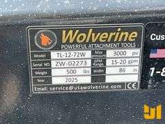 UNUSED 2025 WOLVERINE TL-12-72W 72 INCH ROTO TILLER SN: ZW-02273