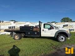 2012 FORD F-450 SINGLE AXLE REGULAR CAB FLATBED TRUCK VIN: 1FDUF4GY1CEB79462