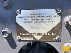 KOMATSU CUSHION TIRE FORKLIFT SN: F351199