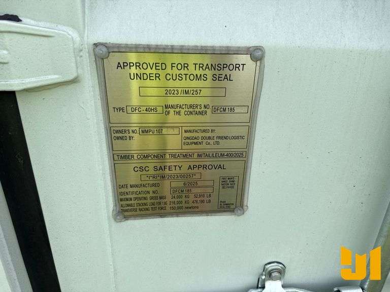 2025 QINGDAO DOUBLE FRIEND LOGISTIC 40' HIGH CUBE CONTAINER SN: MMPU1072655