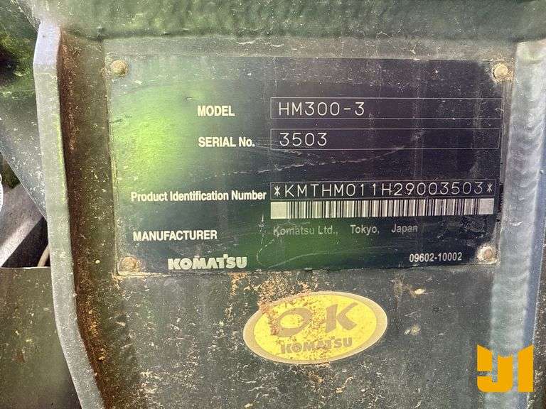 2014 KOMATSU HM300-3 ARTICULATED DUMP TRUCK SN: KMTHM011H29003503