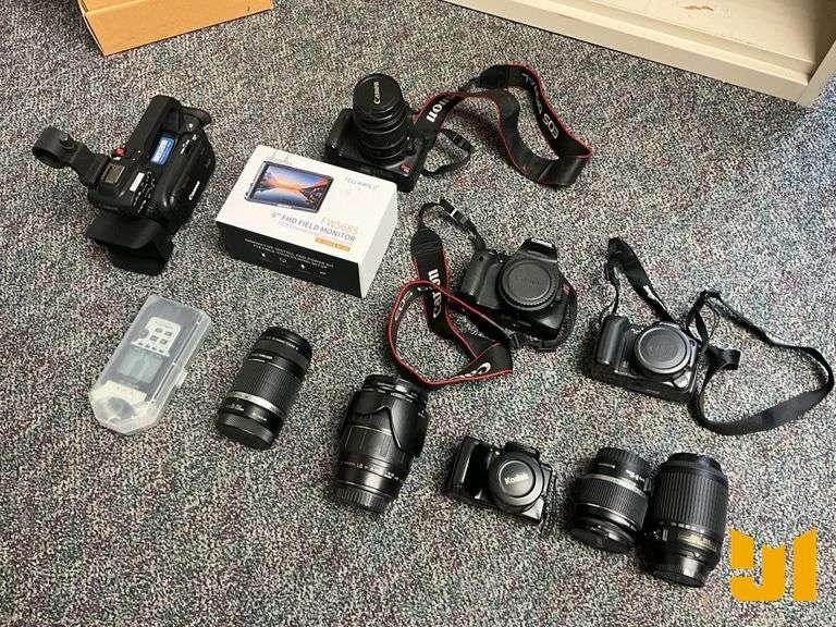 XA30 CANON PROFESSIONAL CAMCORDER, REBEL T1I WITH EF5 18-55 MM ZOOM LENS, CANON REBEL T2I,