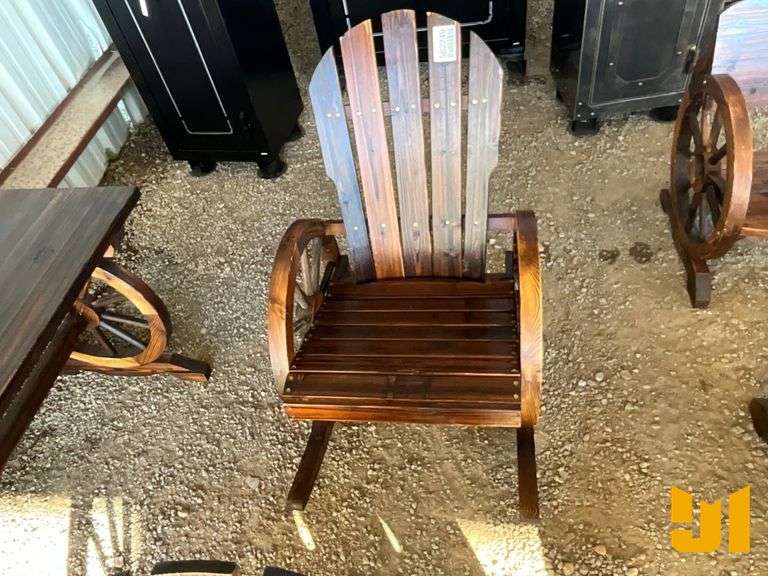 WAGON WHEEL ROCKING CHAIR