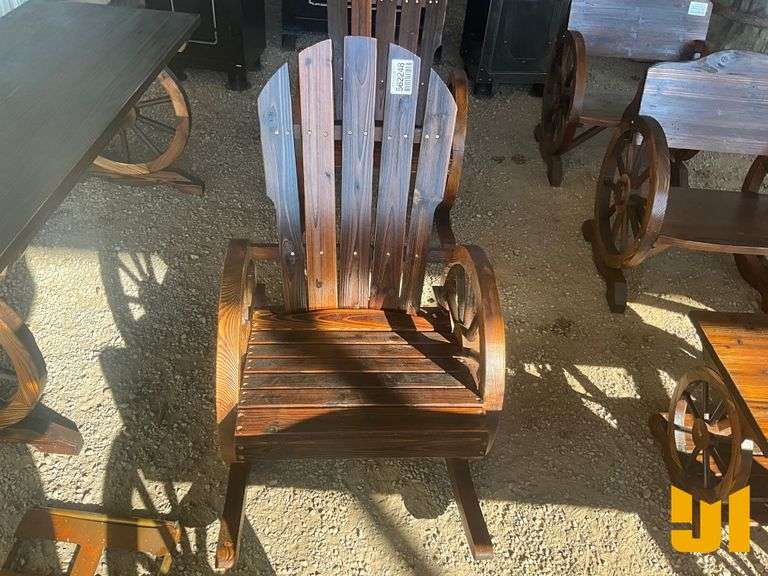 WAGON WHEEL ROCKING CHAIR