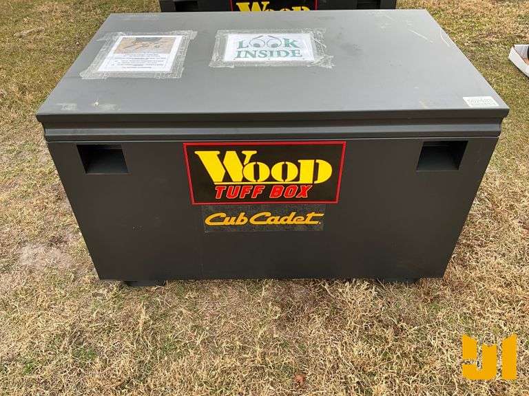 WOOD TUFF BOX 48" TOOL BOX W/ CUB CADET BATTERY POWERED TOOLS
