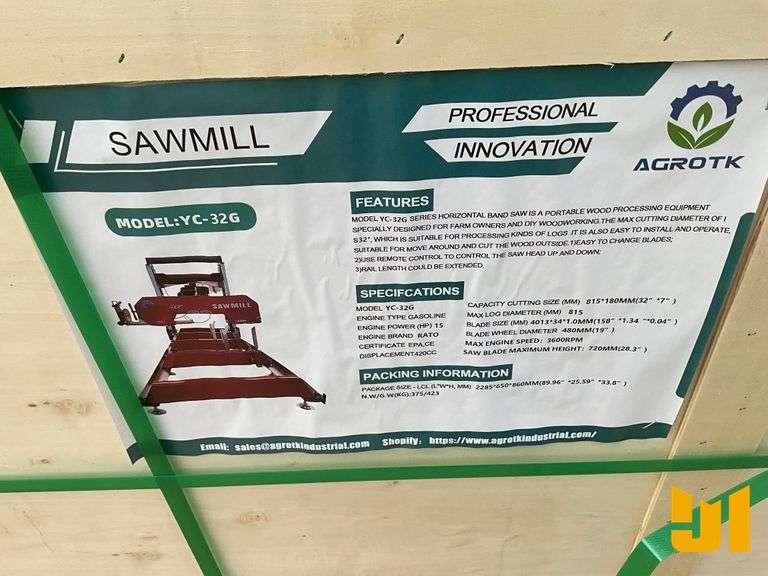2026 AGT YC-32G PORTABLE SAW MILL SN: YC-32G202602152