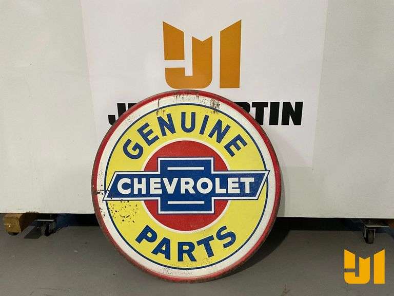 VINTAGE 36" CHEVROLET PARTS METAL SIGN