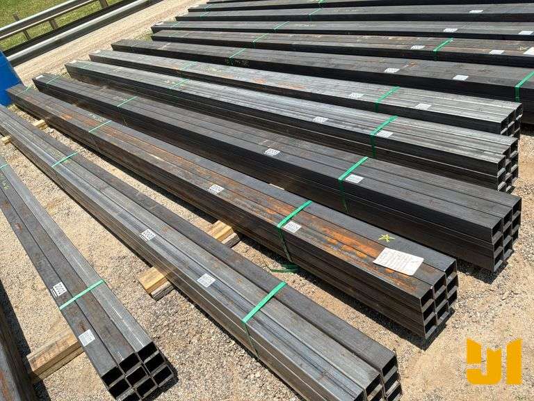 UNUSED QTY OF (9) PCS OF 13 GAUGE WALL 3''X3'' STEEL TUBE