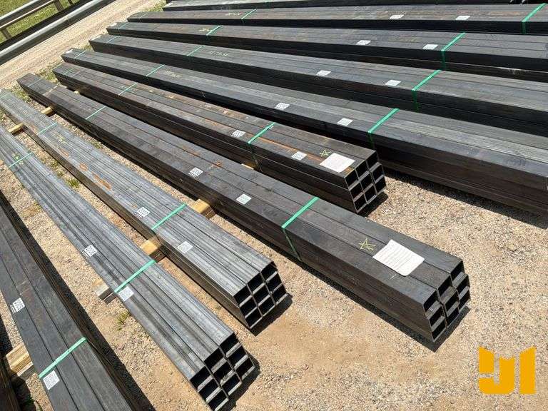 UNUSED QTY OF (9) PCS OF 13 GAUGE WALL 3''X3'' STEEL TUBE