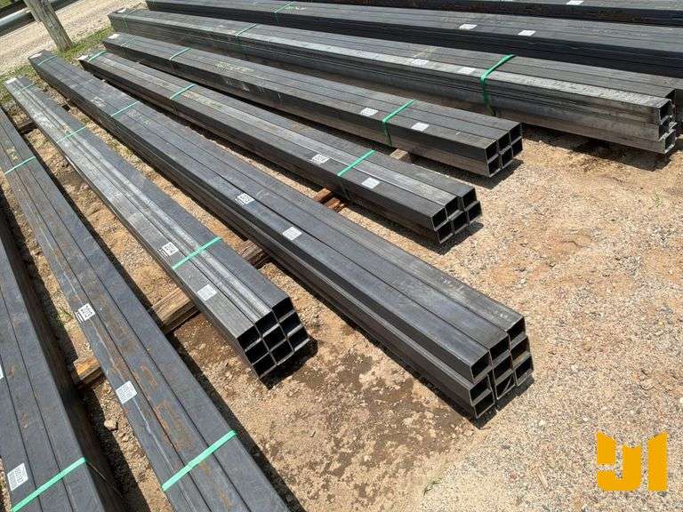 UNUSED QTY OF (9) PCS OF 13 GAUGE WALL 3''X3'' STEEL TUBE