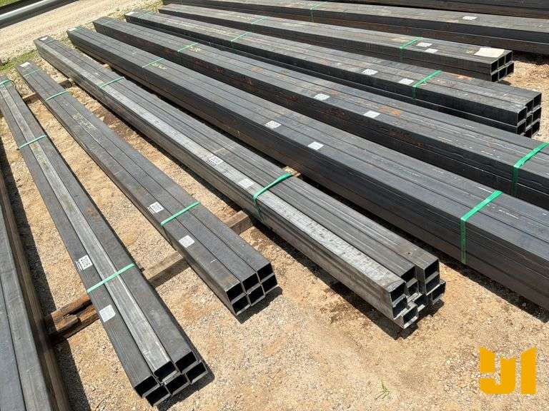 UNUSED QTY OF (9) PCS OF 13 GAUGE WALL 3''X3'' STEEL TUBE