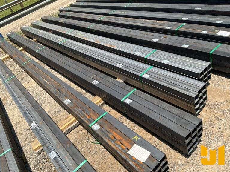 UNUSED QTY OF (9) PCS OF 13 GAUGE WALL 3''X3'' STEEL TUBE