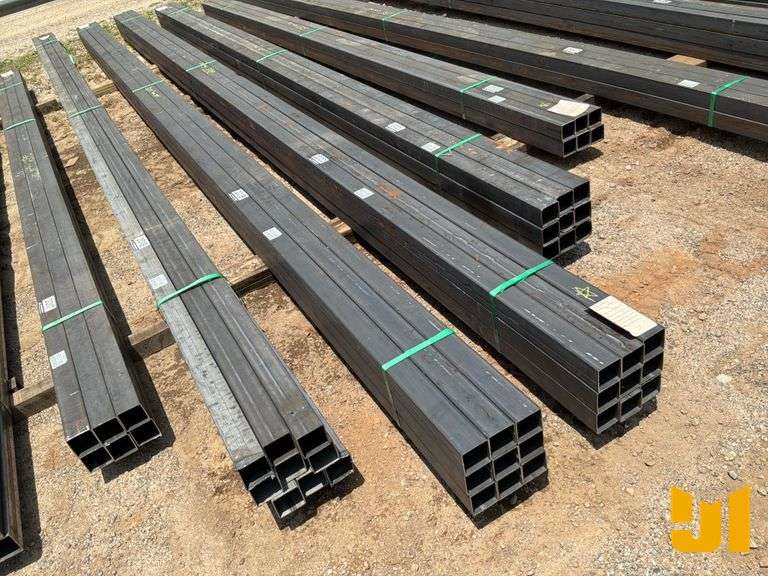 UNUSED QTY OF (9) PCS OF 13 GAUGE WALL 3''X3'' STEEL TUBE