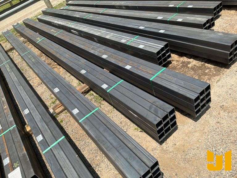 UNUSED QTY OF (9) PCS OF 13 GAUGE WALL 3''X3'' STEEL TUBE