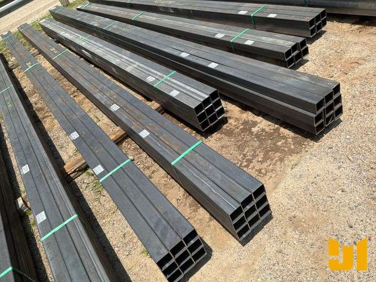 UNUSED QTY OF (9) PCS OF 13 GAUGE WALL 3''X3'' STEEL TUBE