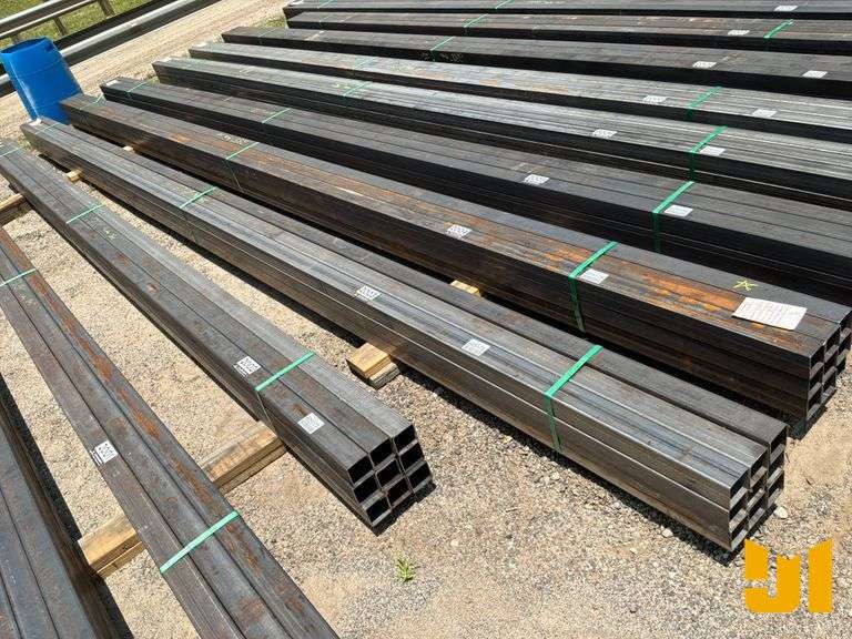 UNUSED QTY OF (9) PCS OF 13 GAUGE WALL 3''X3'' STEEL TUBE