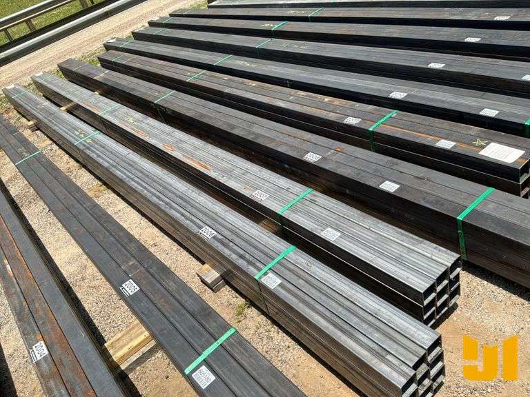 UNUSED QTY OF (9) PCS OF 13 GAUGE WALL 3''X3'' STEEL TUBE